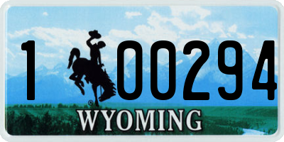 WY license plate 100294