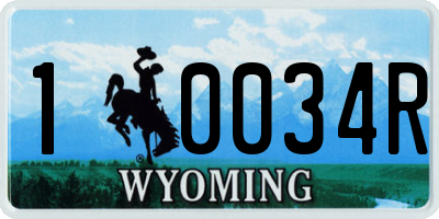 WY license plate 10034R