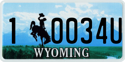 WY license plate 10034U