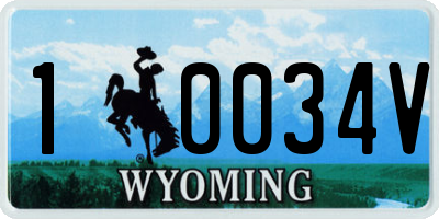 WY license plate 10034V