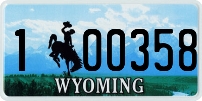 WY license plate 100358