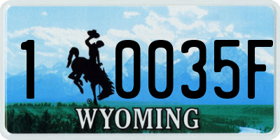 WY license plate 10035F