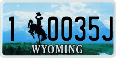 WY license plate 10035J