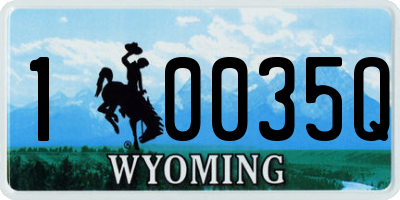 WY license plate 10035Q