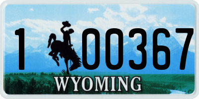 WY license plate 100367