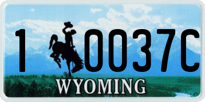 WY license plate 10037C