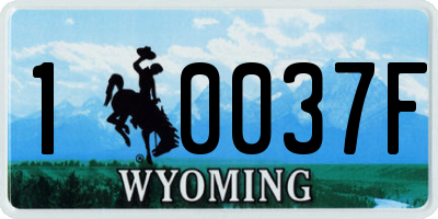 WY license plate 10037F