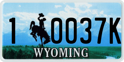 WY license plate 10037K