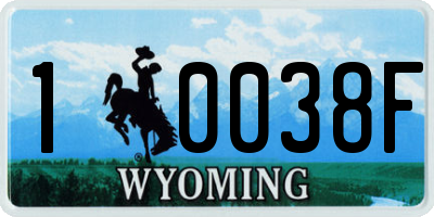 WY license plate 10038F