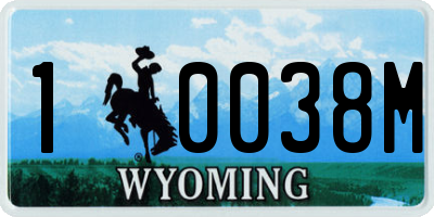 WY license plate 10038M
