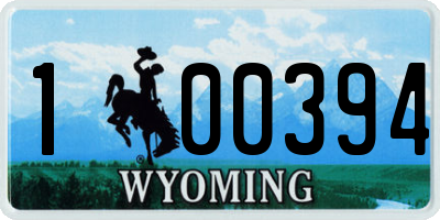 WY license plate 100394