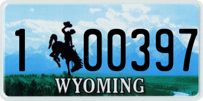 WY license plate 100397