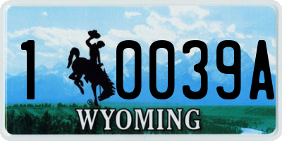 WY license plate 10039A