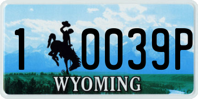 WY license plate 10039P