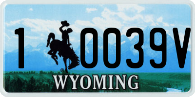 WY license plate 10039V