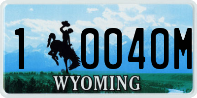 WY license plate 10040M