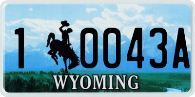 WY license plate 10043A