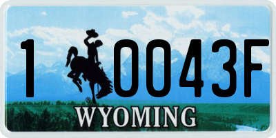 WY license plate 10043F