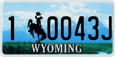 WY license plate 10043J