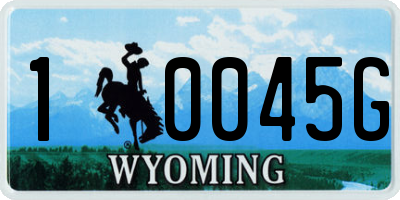 WY license plate 10045G