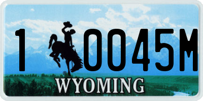 WY license plate 10045M
