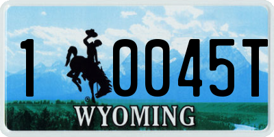 WY license plate 10045T