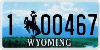WY license plate 100467