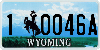 WY license plate 10046A