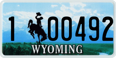 WY license plate 100492