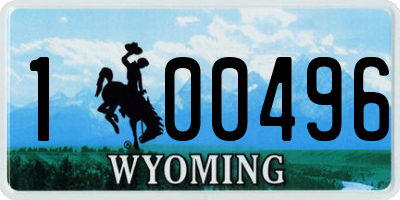 WY license plate 100496
