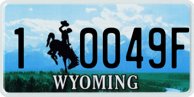 WY license plate 10049F