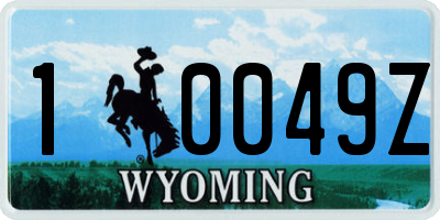 WY license plate 10049Z
