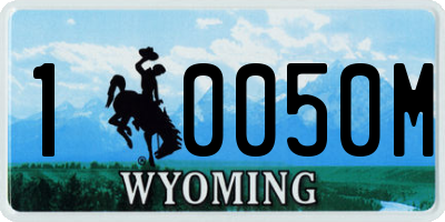 WY license plate 10050M