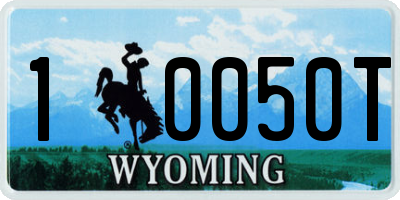 WY license plate 10050T