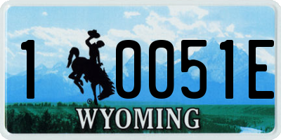 WY license plate 10051E