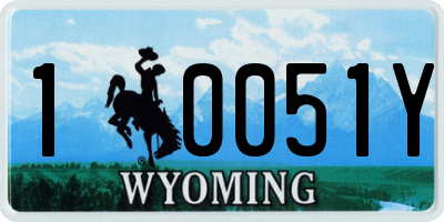 WY license plate 10051Y