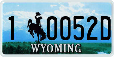 WY license plate 10052D