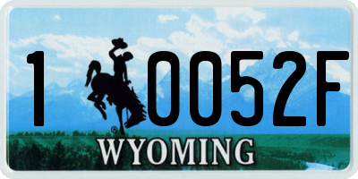 WY license plate 10052F