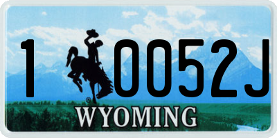 WY license plate 10052J