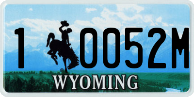 WY license plate 10052M