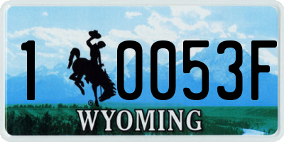 WY license plate 10053F