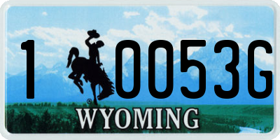 WY license plate 10053G