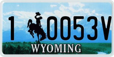 WY license plate 10053V