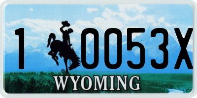 WY license plate 10053X