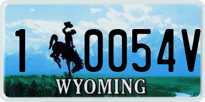 WY license plate 10054V
