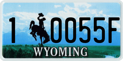 WY license plate 10055F