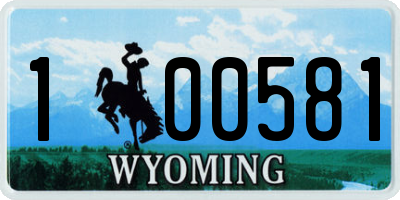 WY license plate 100581