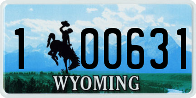 WY license plate 100631