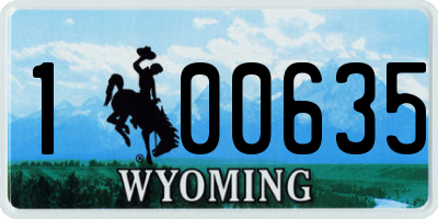 WY license plate 100635