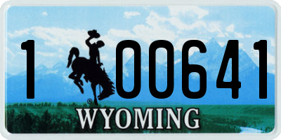 WY license plate 100641